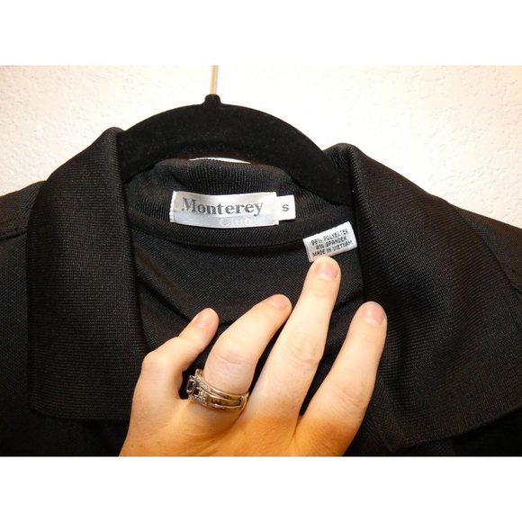 Women's Size Small Black Golf Shirt, Monterey Club Brand, - Picture 2 of 6